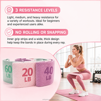 Bande élastique tissée personnalisée, bandes de résistance tissées antidérapantes pour les hanches, les fesses et les gluteus, OEM