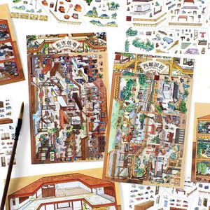 3 feuilles par paquet Spécial du jour : Autocollants de scène miniatures 3D de la 42e série - Product Image 4