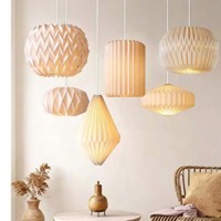 Kit de fabrication d'abat-jour en papier origami DIY |   Abat-jour géométrique en forme de diamant pour la décoration de la maison |   Fournitures pour la fabrication de lanternes en papier pliables