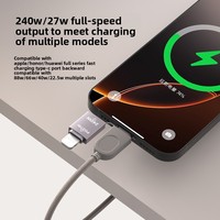 Câble de charge USB Type-C/1617 à enroulement et aspiration automatiques, sans nœuds, à charge rapide magnétique 240W