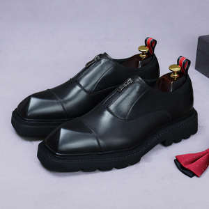 รองเท้าหนังแท้ผู้ชายแบบทางการและลำลอง ดีไซน์หรูหราทันสมัย ทรงหัวเหลี่ยม พร้อมซิป - Product Image 5