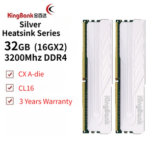 New KingBank DDR4 Desktop Memory <b>RAM</b> 32GB 16GBX2 3200MHz CL16 CX A-Die XMP 2.0/AMD EXPO for in Stock Specially Engineered for Cr - Product Image 1
