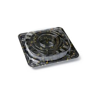 Fabricant chinois, boîte à bento en plastique jetable personnalisée pour sushis japonais, conteneur à riz à emporter sécurisé, 6 compartiments - Product Image 1