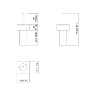 Agape 369 in acciaio inox porta scopino moderno tazza di vetro per bagno cucina Hotel - Product Image 2