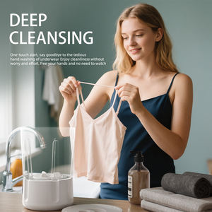 Portable Rechargeable 2L 2400mah Compact Deep Cleans Underwear Mini <b>Washing</b> <b>Machine</b> for Home Apartment Travel <b>Camping</b> - Product Image 4