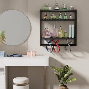 Estante de Baño Metálico Minimalista SENYU de 3 Niveles, Montado en la Pared con Barra para Toallas, Ahorro de Espacio - Product Image 2