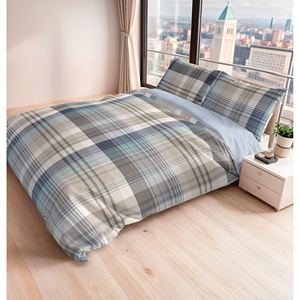 MARLON Ensemble de housse de couette double taille française 100% coton Marine/Oliva 30x30 76x56 Pigment imprimé - Product Image 3