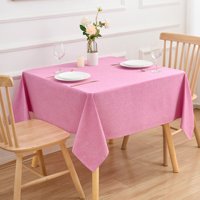 Nappe carrée rose 52x52 en tissu lavable et résistant aux taches, imitation lin, pour cuisine et salle à manger, vente en gros