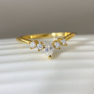 Bague simple et classique en pierres précieuses, plaquée or 18 carats, agate mousse, bagues de fiançailles et de mariage pour femmes - Product Image 2