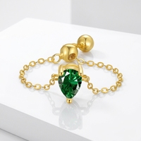 Bague en cuivre avec zircon 3A et perle en forme de goutte d'eau, ajustable, bijoux de mode pour femmes, fabrication sur mesure ODM OEM
