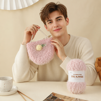 100g/Rolle Ultra-Weiches Langes Nerz-Kunstfell-Garn Korallenfleece Umweltfreundlich Antibakteriell für Handstricken & Häkeln von Schals