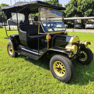 Carrito Eléctrico Compacto de 4 Plazas, Estilo Vintage Negro con Detalles Dorados, Mini Carro Turístico para Alojamientos y Parques - Product Image 6