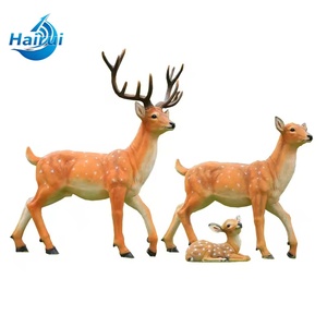 Décorations de fête d'anniversaire sur le thème de la jungle, statues d'<span class=keywords><strong>animaux</strong></span> de la savane en fibre de verre, grands cerfs, girafes, tigres, lions, accessoires en résine pour la location - Product Image 6