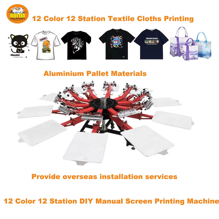 Serigraphy Equipment 12 Colors 12 Stations