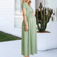 Robe longue florale personnalisée pour femme enceinte, collection été 2026 – Vêtement de grossesse en coton pour femme