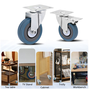 Universelle Einkaufswagen-Oberplatte mit Schwenk-Schraubenbremse, 2 Zoll, 2,5 Zoll, 3 Zoll, 4 Zoll, 5 Zoll, Graues Leichtlast-Gummi-Lenkrad - Product Image 4