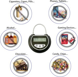 YH2170 Security <strong>Padlock</strong> Electronic <strong>Timer</strong> Lock Behavioral Habit Aid Multi-Purpose Game Lock Electronic <strong>Timer</strong> Timed Locks - Product Image 1