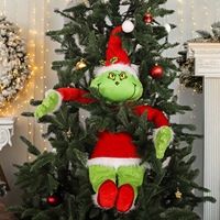 Noël Grinch peluche jouet vert fourrure monstre poupée poupée décoration d'arbre de Noël