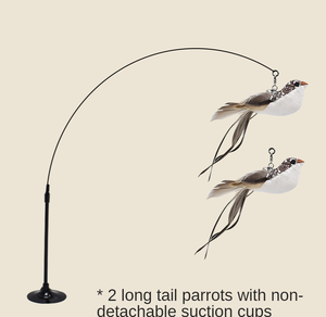 Jouet pour chat rétractable à ventouse avec mouvement et plumes pour le jeu autonome - Product Image 6