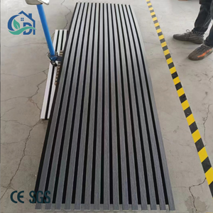 Panneaux acoustiques à lattes en PU <span class=keywords><strong>pour</strong></span> mur insonorisé Akupanel décor NRC revêtement acoustique chêne noyer 3D modèle Design graphique - Product Image 1