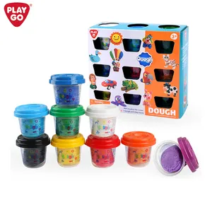 Playgo 9X2 Oz Deegpak 9 Flessen 2-Ounce Effen Modderkleurige Klei Noedelrol Doe-Het-Zelf Speelgoed