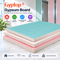 Plaque de plâtre Gyptop, surface papier, standard, résistante à l'humidité, ignifuge, design moderne pour bureau, hôtel, maison