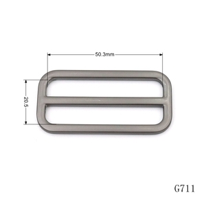 Hebilla plana rectangular de 50mm, negro mate, resistente, grueso, correa de bolso, ajustador, hebilla deslizante Tri Glide de Metal para correa de bolso - Product Image 2