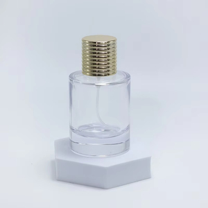 Custom Clear Crimp Cylinder Shape Perfume <b>Spray</b> <b>Bottle</b> 30ml 50ml Luxury <b>Empty</b> Glass Perfume <b>Bottle</b> With Gold Cap - Product Image 5