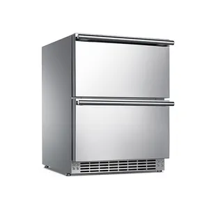 Aparelhos de exterior para churrasco em aço inoxidável, refrigeradores para bebidas, mini-porta de vidro, refrigeradores para uso ao ar livre