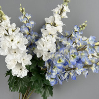 Bunga Delphinium Buatan Berkualitas Tinggi BF-DP06-1Bloom Floral, Warna Ungu Pink Putih, Bunga Delphinium Ajacis Lateks Sentuhan Asli