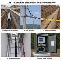 Câble optique FTTH blindé GYTS à tube lâche, monomode G652D, 4-288 fibres, extérieur, en aluminium, avec connecteurs SC/FC/LC