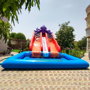 สวนน้ำเป่าลมรูปทรงฉลามขนาดยักษ์พร้อมสไลเดอร์และสระน้ำ - Product Image 4