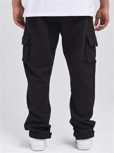 Ucuz toptan kabartmalı elastik geniş bacak Baggy erkekler polar özel boş <span class=keywords><strong>Sweatpants</strong></span> siyah kargo pantolon erkekler için - Product Image 3
