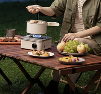 SOLO WILD Camping Mini Cassette Cuisinière À Gaz En Plein Air Portable Cuisinière Pique-Nique Équipement Ustensiles De Cuisine Cuisinière Touristique Outils et Sac