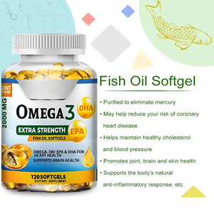Capsules d'huile de poisson halal Oméga 3 6 9 2400 mg de haute mer pour les soins de la peau, en vrac, avec Epa Dha Oméga 3 de haute mer, huile de poisson Oméga 3, huile de poisson Oméga-3 - Product Image 5