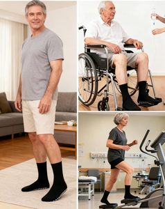 <span class=keywords><strong>Chaussettes</strong></span> en tricot antidérapantes à pois en silicone personnalisées pour hommes, femmes et seniors - Utilisation en milieu hospitalier, Pilates et Yoga - Fournisseur ODM - Product Image 2