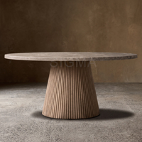 Ensemble de table à manger moderne pour l'intérieur avec 6 chaises en cuir, meubles pour la maison, la cuisine, le restaurant, l'appartement