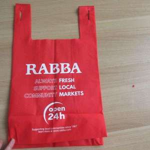 Sacs d'épicerie en tissu non tissé personnalisés écologiques, réutilisables, en gros, fabricant de poignées de veste - Product Image 2
