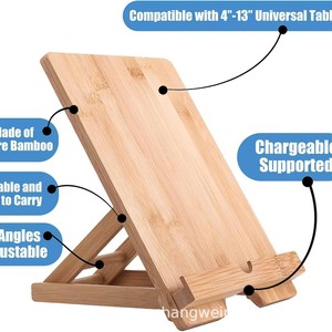 Soporte Plegable de Bambú para Tablet, Soporte Ajustable de Escritorio, Color Natural, Madera Sólida, Soporte para Personas que Buscan Comodidad - Product Image 5