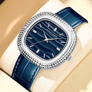 Montre carrée pour homme avec lunette dentelée, étanche, style rétro, montre à quartz de haute qualité, bracelet en cuir véritable. - Product Image 5