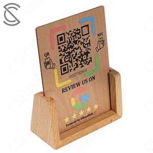卸売カスタム木製ディスプレイスタンド NFCチップ <span class=keywords><strong>QR</strong></span>コードで簡単な顧客レビューを促進し、ビジネスを強化 小規模ビジネスの必需品 アプリ不要 - Product Image 1