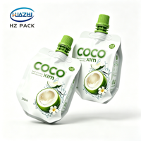 Pochette à bec verseur de type pingouin, à soufflets latéraux, de qualité alimentaire, pour eau de coco, jus de fruits, gelée, personnalisable