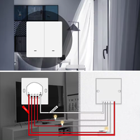 Interrupteur intelligent Zigbee sans fil KERUI Interrupteur mural électrique Minuterie domotique intelligente Allumer éteindre la lampe Alexa Commande vocale