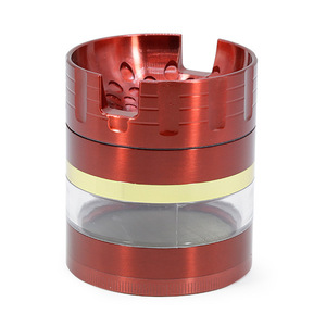 Mayorista Premium 2 en 1: Cenicero y Molinillo de Hierbas de 63mm, 4 Piezas, Aleación de Zinc, Ventana Transparente, para Tabaco y Especias - Product Image 6