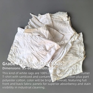 Trapos de limpieza de algodón para aceite, trapos blancos para limpieza, trapos industriales de algodón para camisetas - Product Image 2