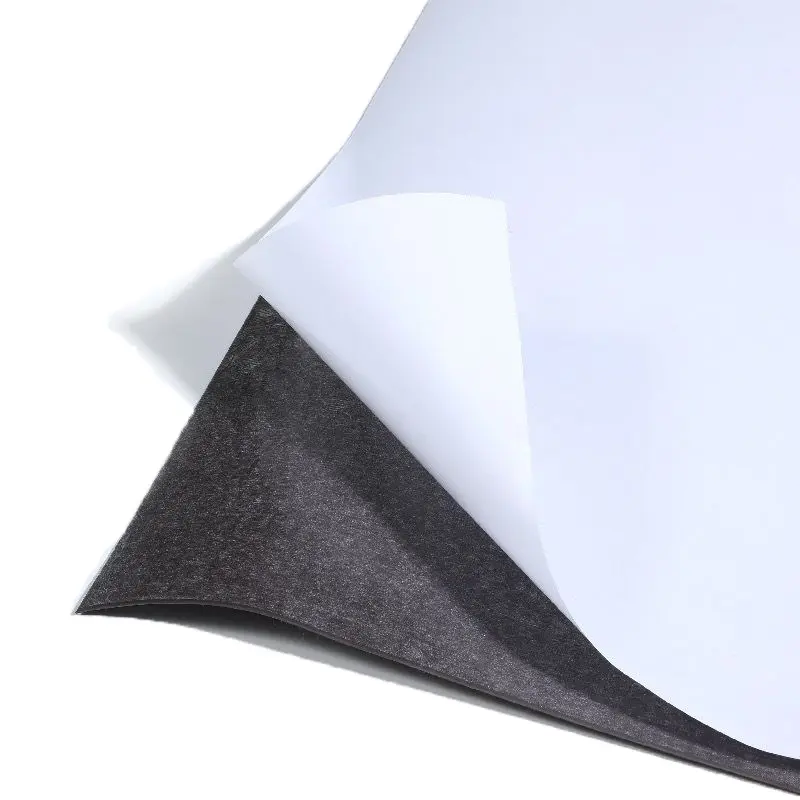 China flexible iron magnetic soft rubber adhesive magnet sheet Israel 202.5*152*0.4 with 0.2 adhesive rubber magnetic sheet