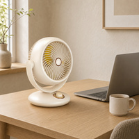 Échantillon disponible - Ventilateur de table compact sans fil intelligent avec lumière d'ambiance pour la maison et le bureau