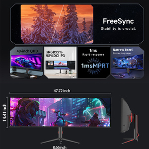 Moniteur LED incurvé pour gamer 49 pouces, 75 Hz, écran PC de bureau avec taux de rafraîchissement, interface HD, large écran, vente flash - Product Image 4