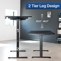 Escritorio Eléctrico Ergonómico de Altura Ajustable de Dos Etapas con un Solo Motor, Modelo ES13 Negro, 1200*600, para Oficina y Computadora