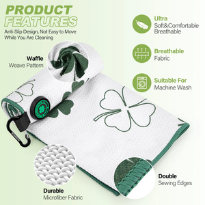 Serviette de golf magnétique à prix d'usine, serviette de golf personnalisée avec clip, serviette de golf imprimée avec aimant - Product Image 3